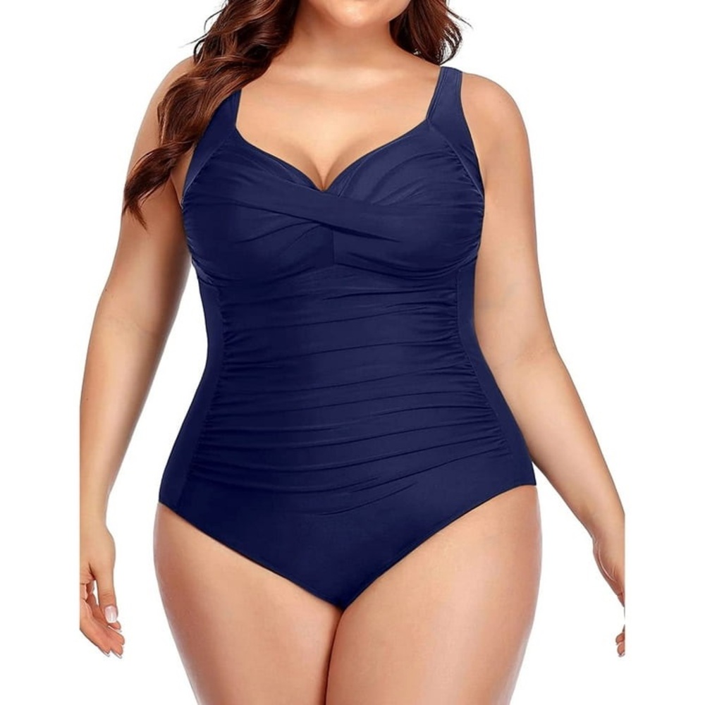 Plus Size Ruched One Piece Swimsuits Tummy Control Bathing Suit